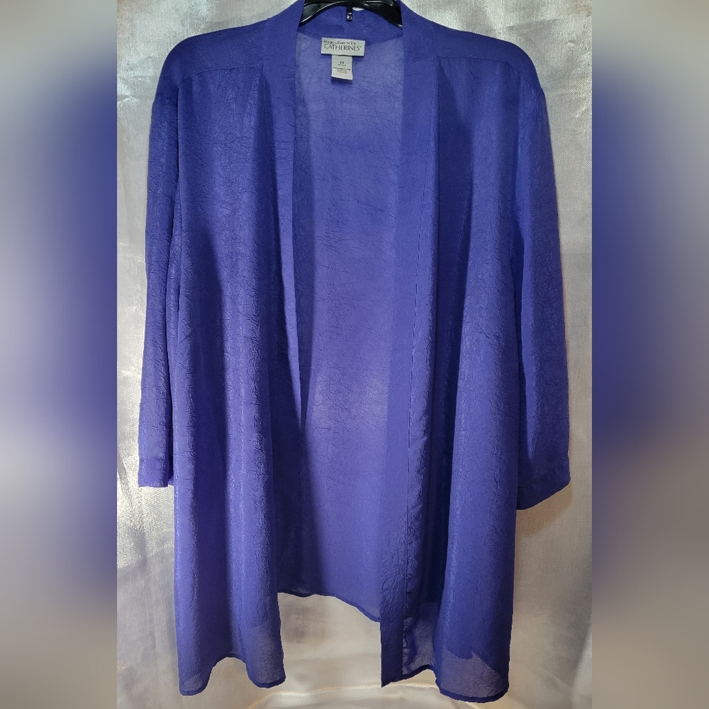 Catherines Vibrant Purple Blouse Cover Up Sweater Wrap 2X
